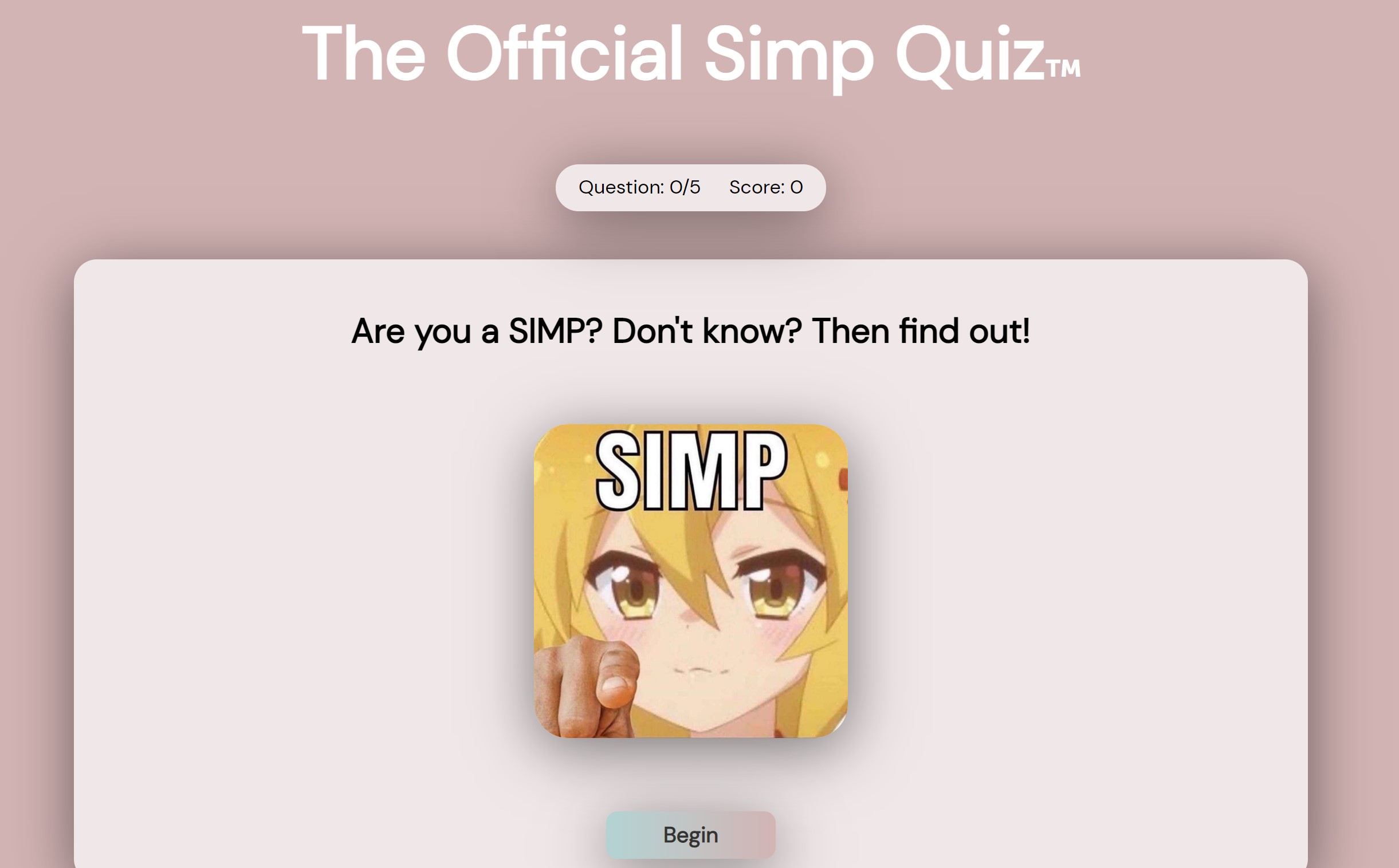 screenshot of simp web app